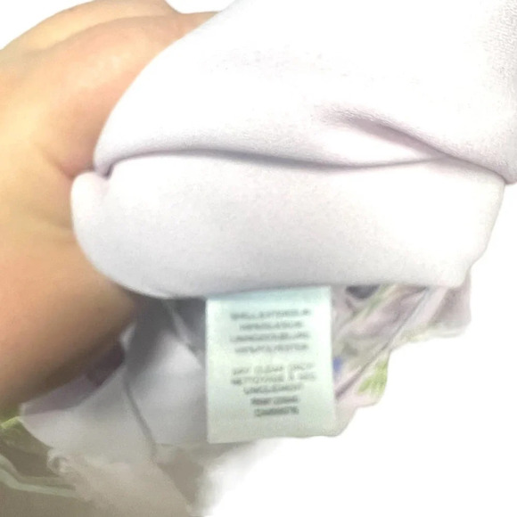 INTERMIX‎ Lily Floral Mini Dress Purple Off the Shoulder Size 2 - Picture 10 of 11